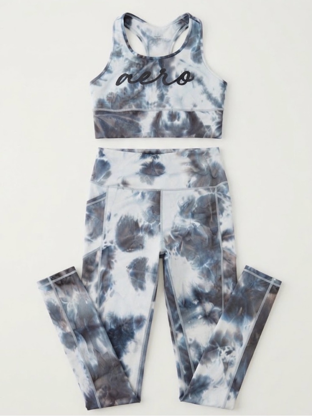 Aeropostale Blue and Gray Tie-Dye Active Set